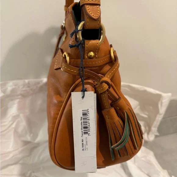 New! Dooney & Bourke Florentine Leather Tassel Shoulder Bag - Picture 6 of 11